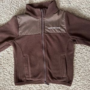 CK Calvin Klein Jeans 3T toddler brown full zip fleece